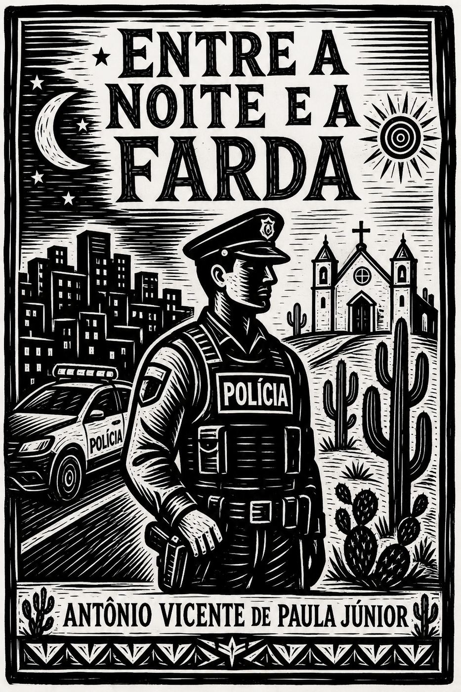 Capa ilustrada do livro Entre a Noite e a Farda